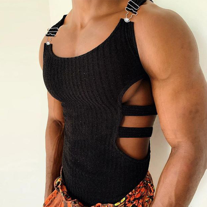 Men'S Fashion Undershirt - 2024 New Mens Knitted Tank Tops