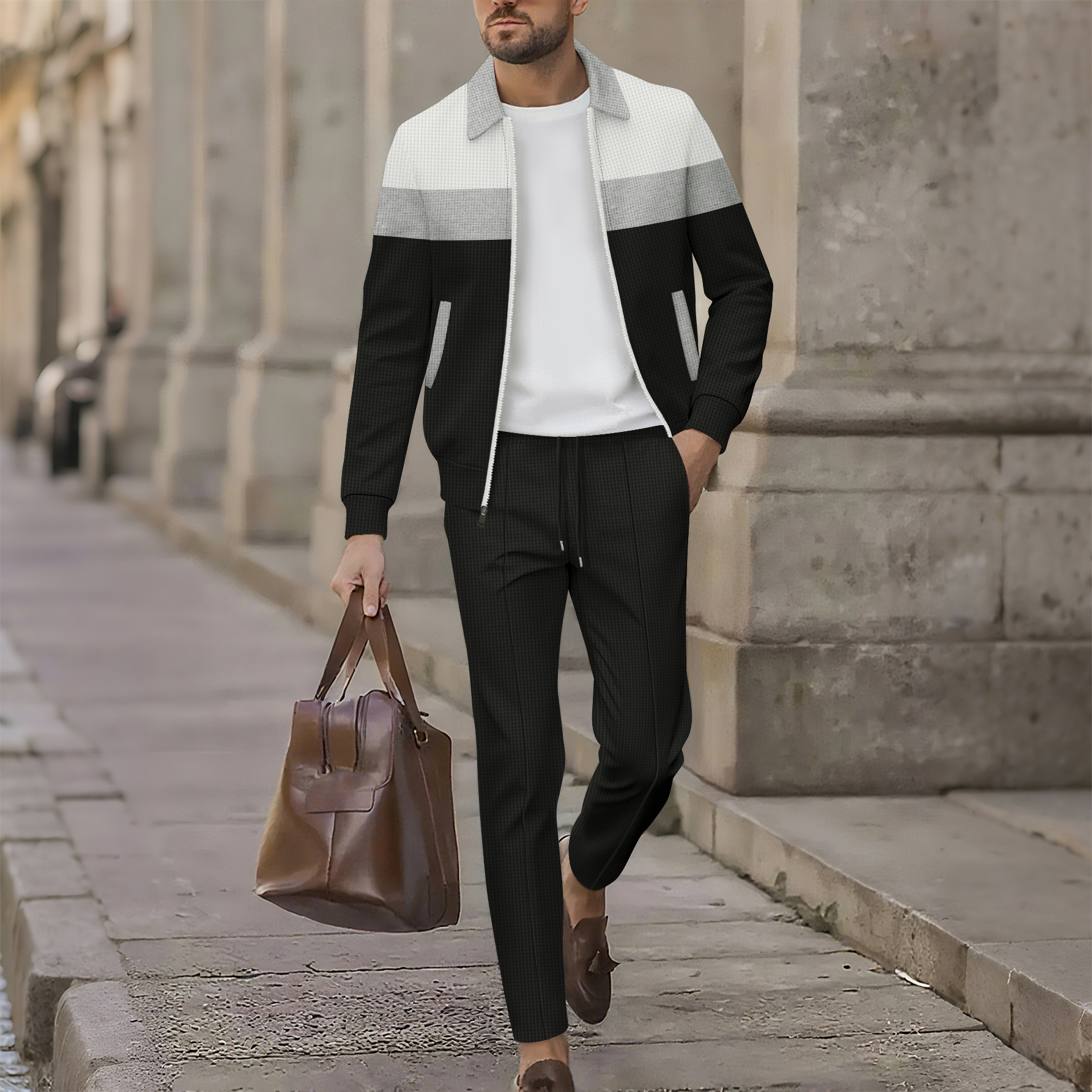 Men'S Fashion Zipper Jacket - Men's Slim Fit Open Cardigan Jacket