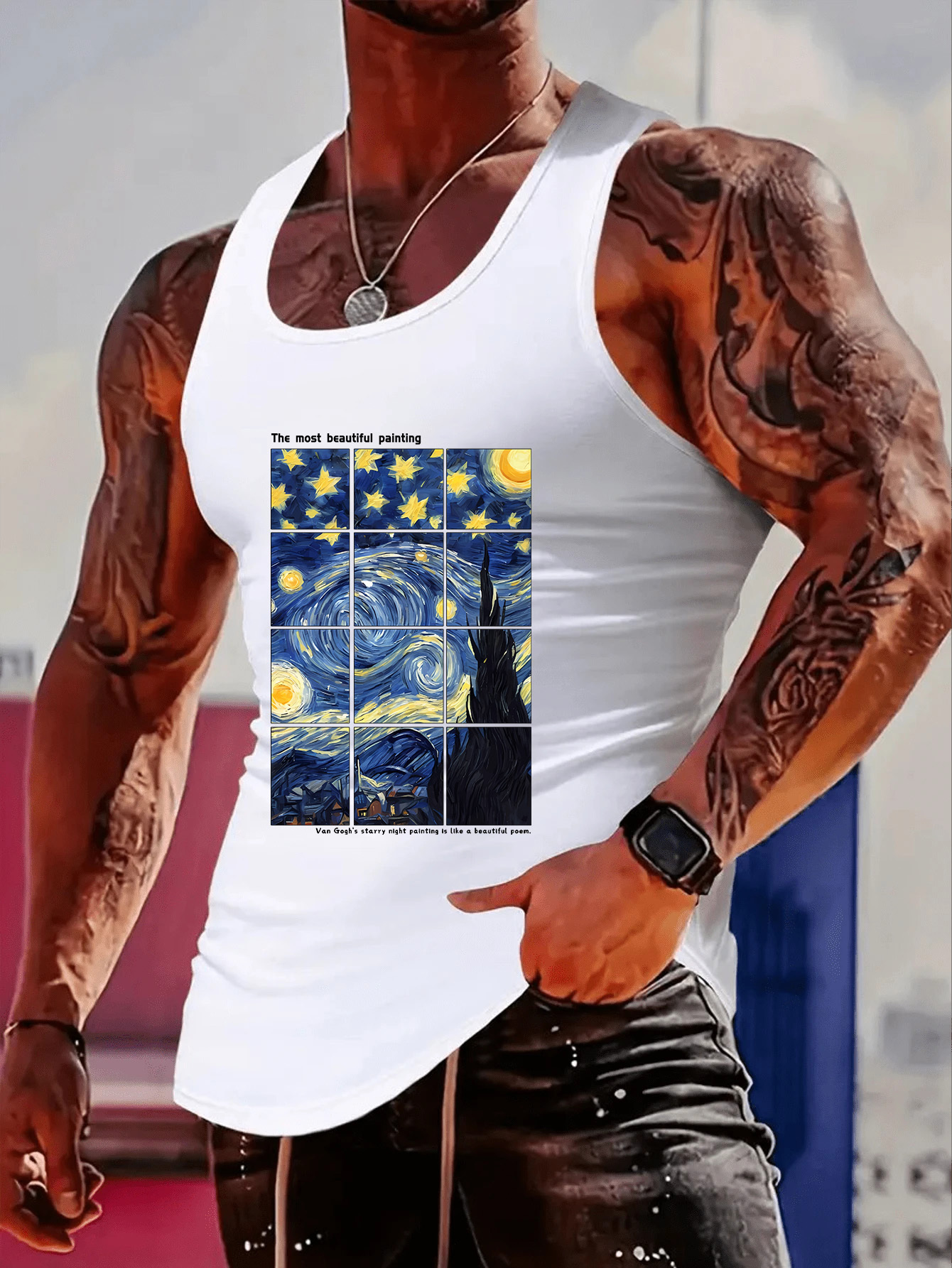 Mens Fashion Top - Fashionable trend muscular man, simple and