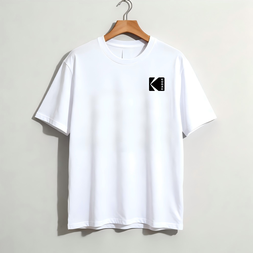Men Fashion Photography - Kodak Classic Logo Graphic Black T-Shirt