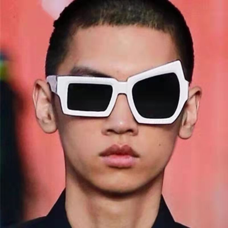 Men Fashion Photography - New Vintage Man Irregular Sunglasses Women