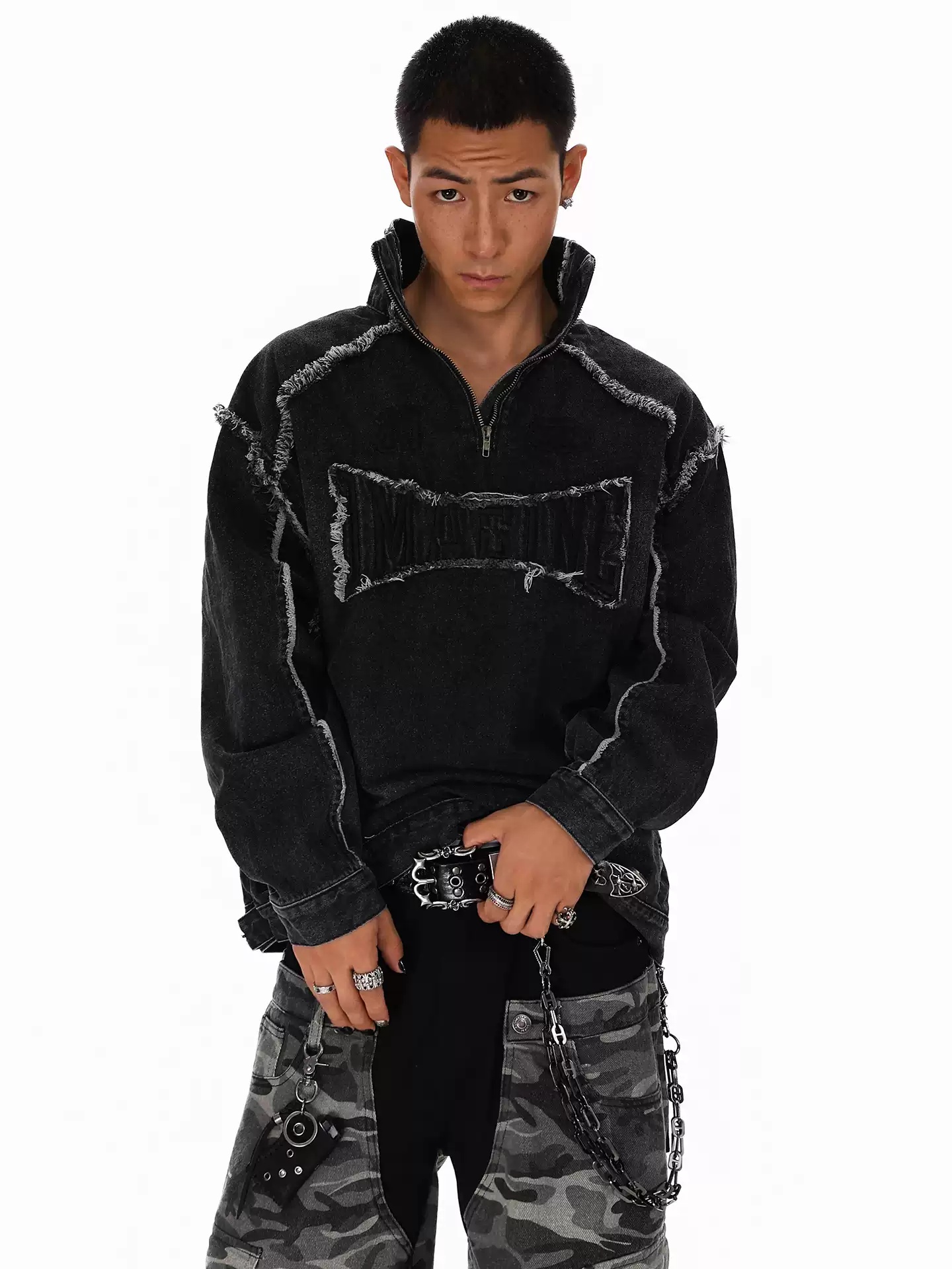 Mens Fashion Top - American Style High Street Splicing For