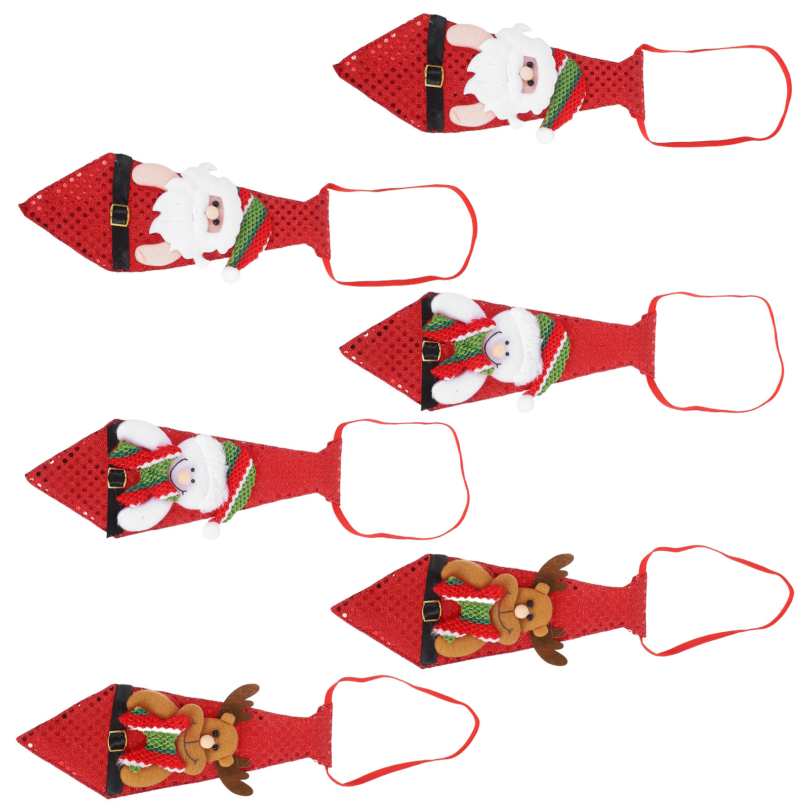 Men'S Fashion Xmas Party - 6Pcs Christmas Neck Tie Men Printed