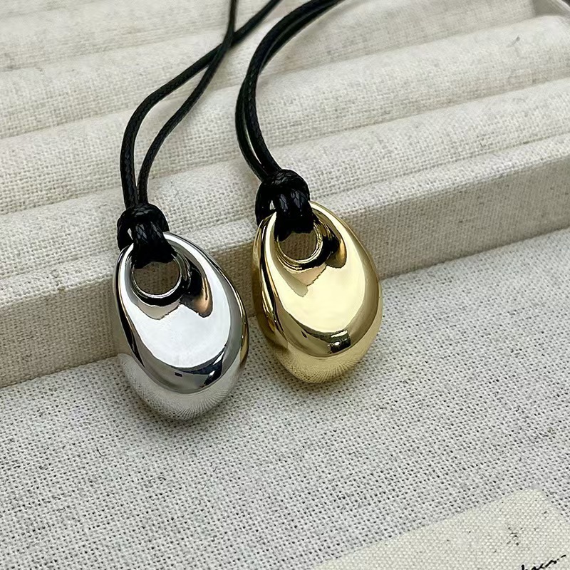 Mens Fashion Trend 2026 - Korean Black Skin Rope Silver Color