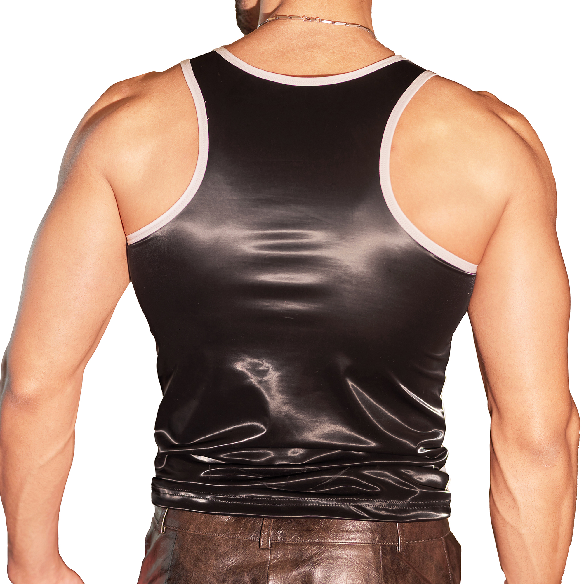 Men Faux Leather Sleeveless T- - Men'S Fashion Undershirt recensione e prezzo
