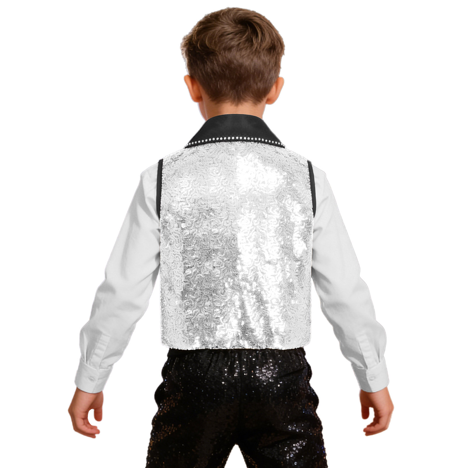 Boys Girls Vest Shiny Sequin S - Formal Waistcoat Vest recensione e prezzo