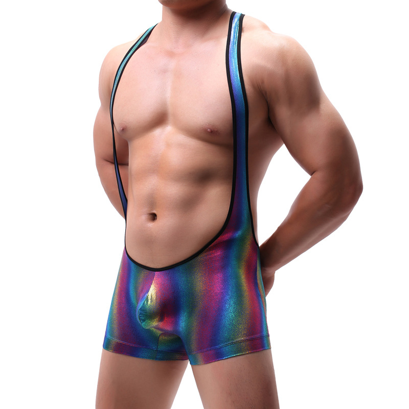 Fashion  Shiny Rainbow PU Faux - Men'S Fashion Undershirt recensione e prezzo