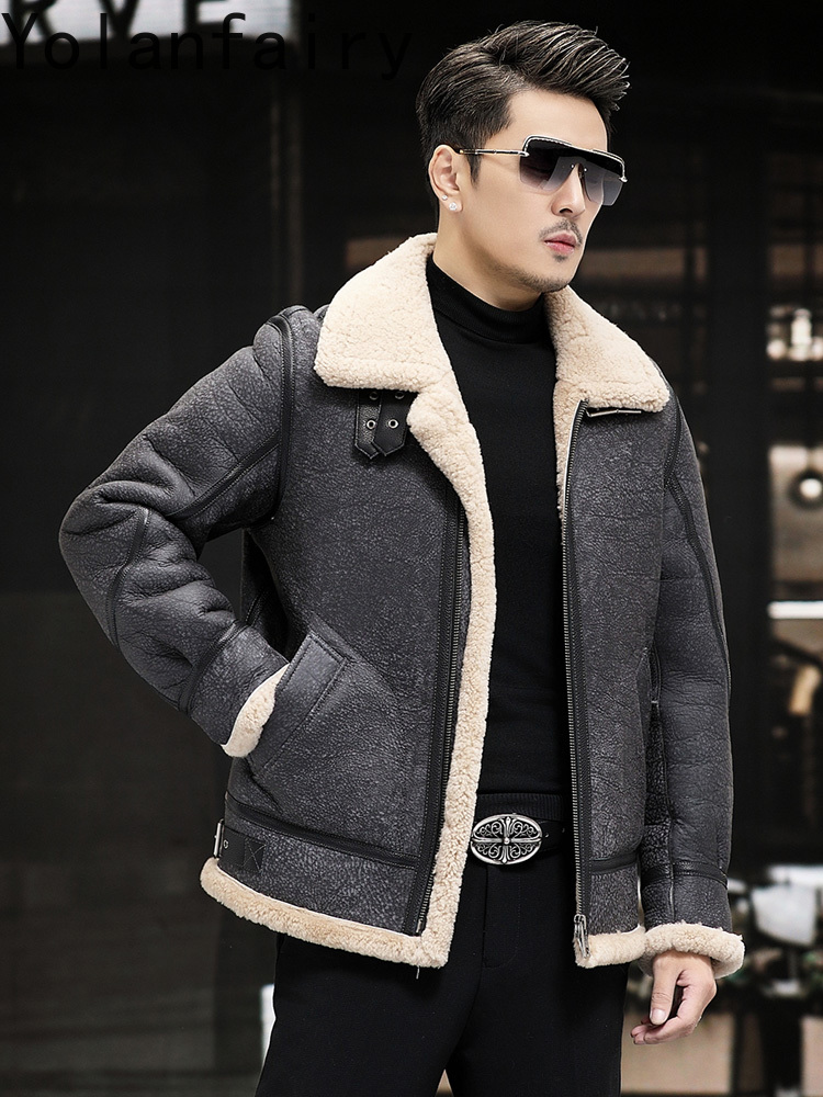 YOLANFAIRY Real Leather Jacket - Men'S Fashion Zipper Jacket recensione e prezzo