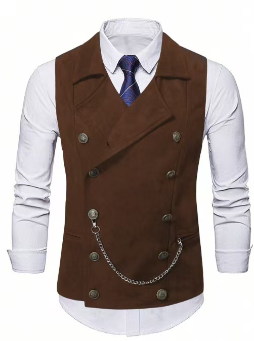Men's Double Breasted Vest wit - Formal Waistcoat Vest recensione e prezzo
