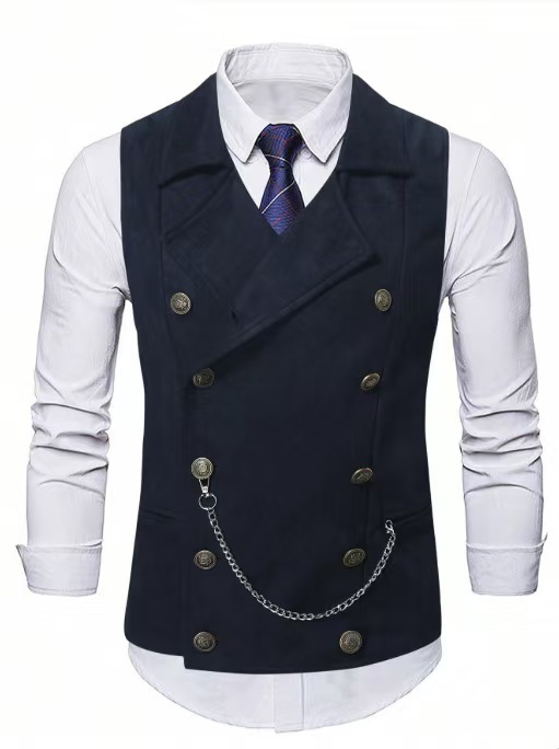 Men's Double Breasted Vest wit - Formal Waistcoat Vest recensione e prezzo