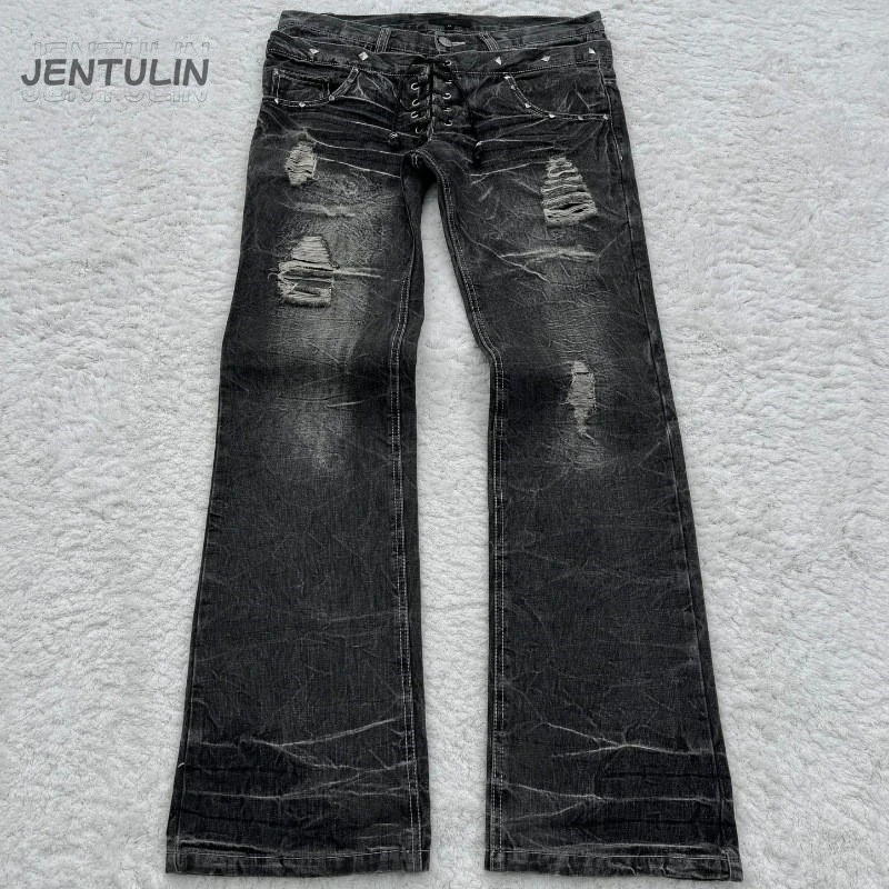 Y2K Retro Jeans Damaged Washed - Men'S Fashion Jeans And Boots recensione e prezzo
