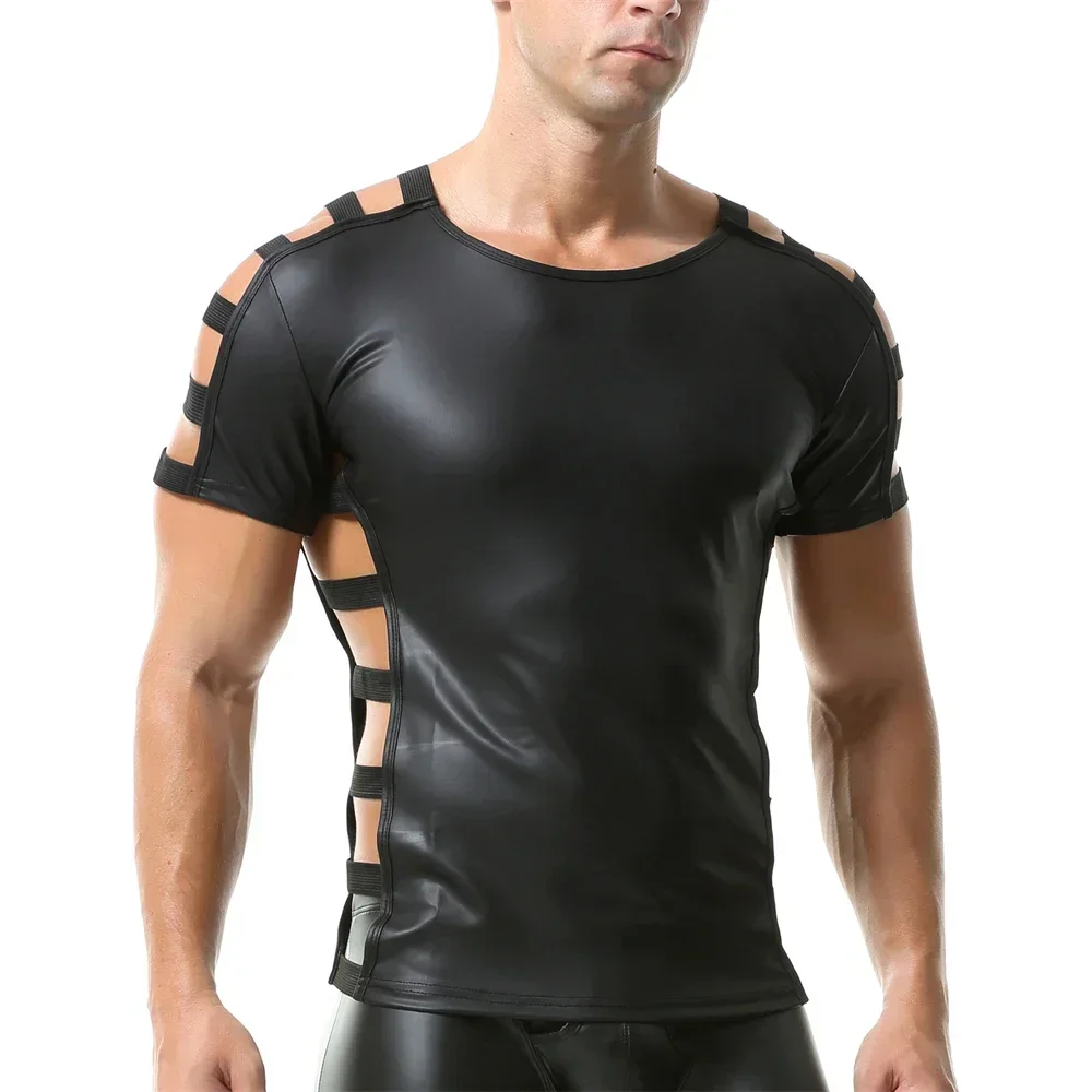 Sexy Fashion Men Faux Leather  - Men'S Fashion Undershirt recensione e prezzo