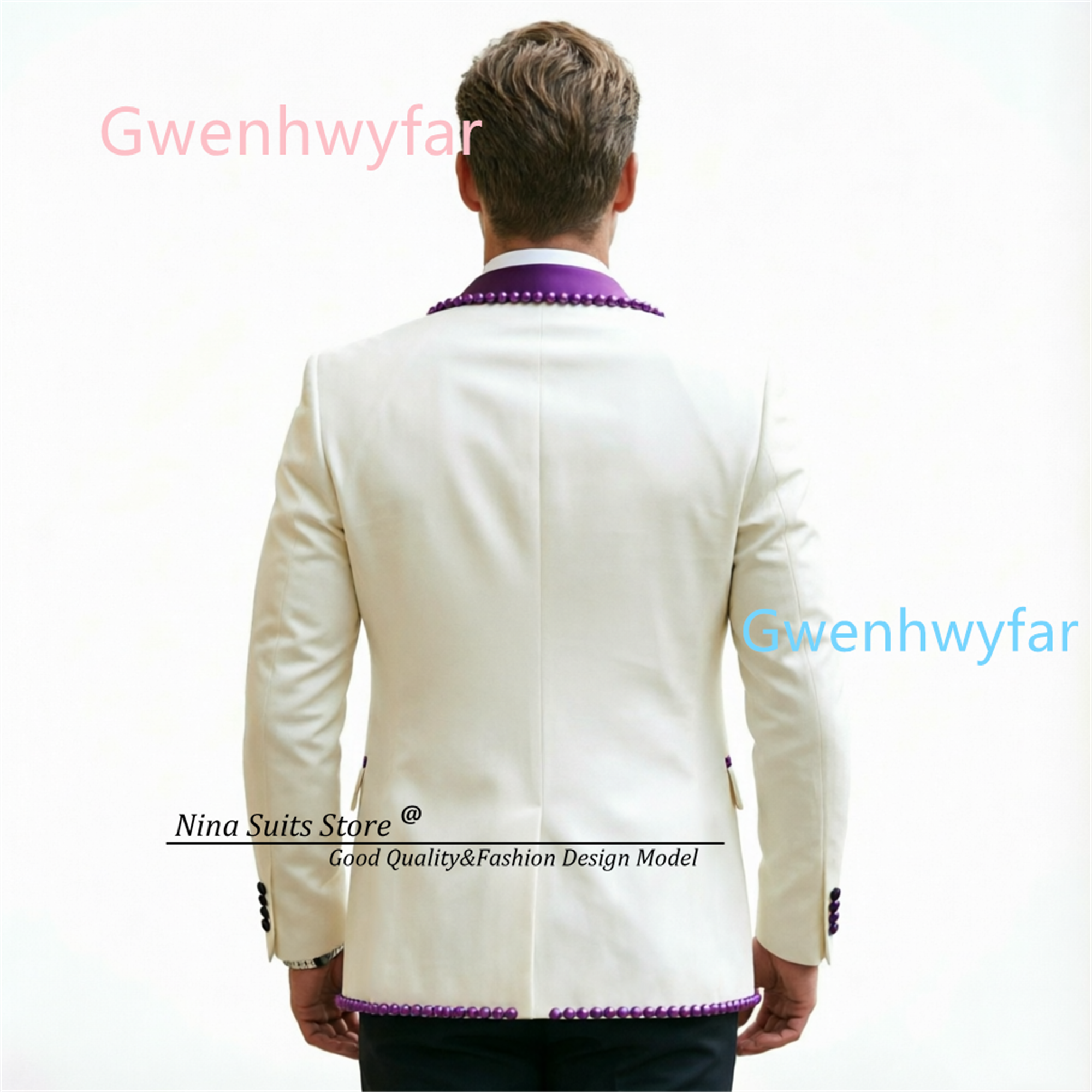 Gwenhwyfar Luxury Ivory Black  - Formal Waistcoat Vest recensione e prezzo