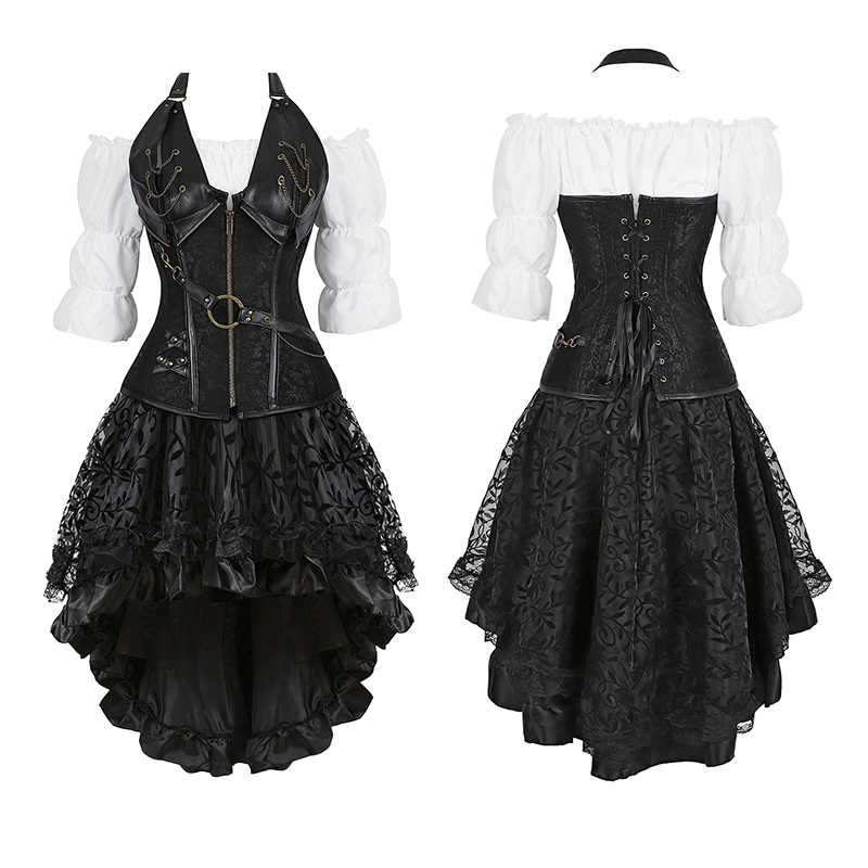 Steampunk Corset Dress Black G - Formal Waistcoat Vest recensione e prezzo