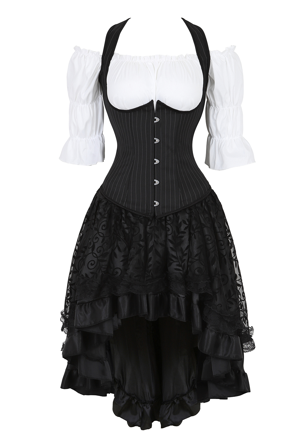 Steampunk Corset Dress Black G - Formal Waistcoat Vest recensione e prezzo
