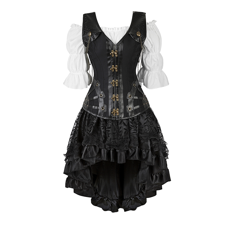 Steampunk Corset Dress Black G - Formal Waistcoat Vest recensione e prezzo