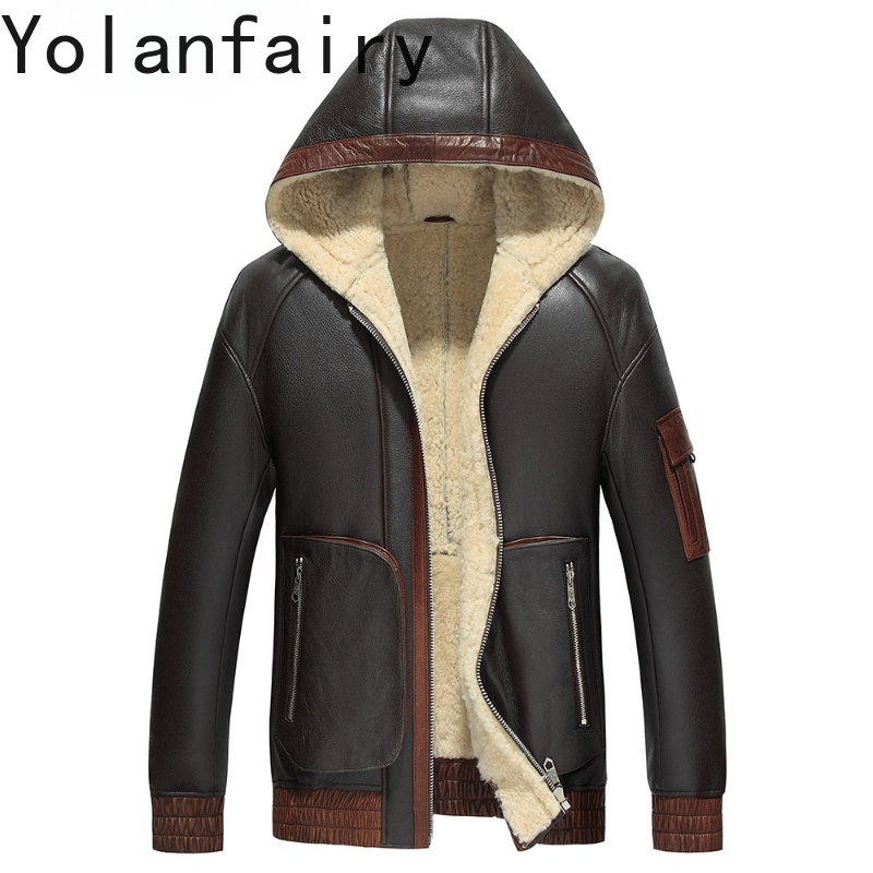 YOLANFAIRY Natural Wool Fur Co - Men'S Fashion Zipper Jacket recensione e prezzo