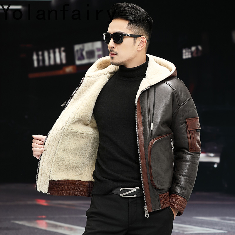 YOLANFAIRY Natural Wool Fur Co - Men'S Fashion Zipper Jacket recensione e prezzo