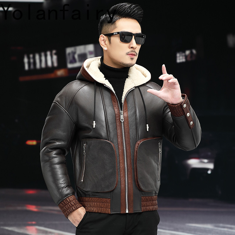 YOLANFAIRY Natural Wool Fur Co - Men'S Fashion Zipper Jacket recensione e prezzo