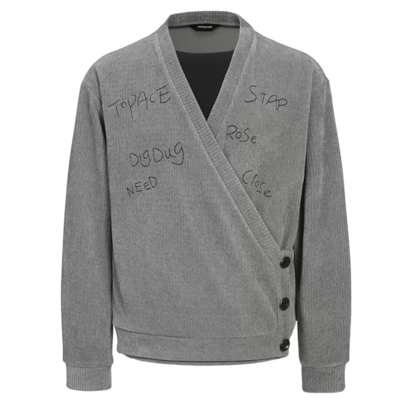 Stripe Embroidery Button Desig - Mens Fashion Top recensione e prezzo