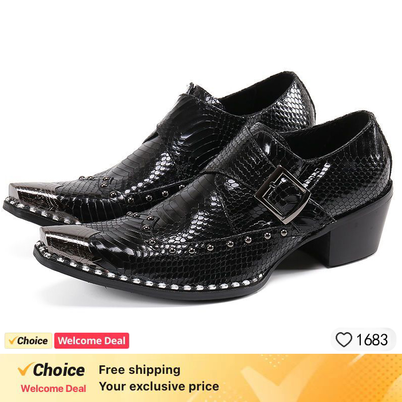 Men's Red Snakeskin Studded Bu - Men'S Fashion For Wedding recensione e prezzo