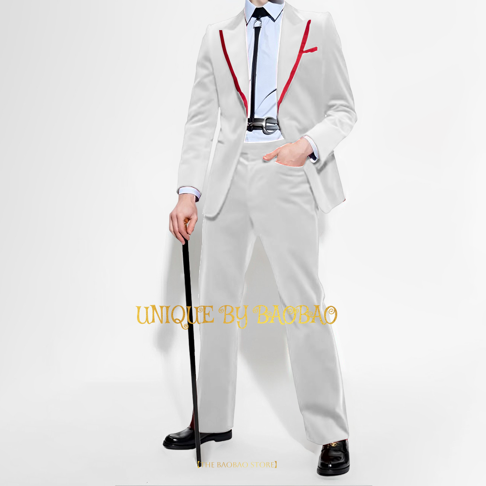 Men's Red Velvet 2 Piece Suit  - Men'S Fashion Xmas Party recensione e prezzo