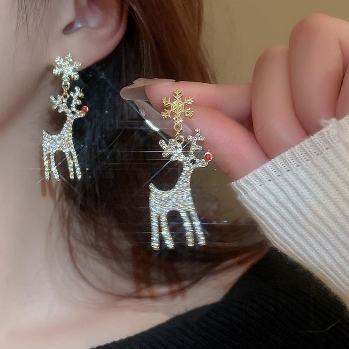 Xmas Holiday Deer Drop Earring - Men'S Fashion Xmas Party recensione e prezzo