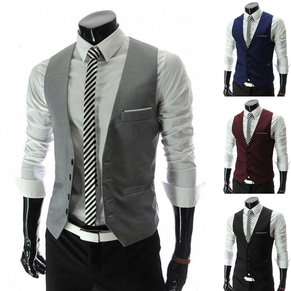 Men Vest Single Breasted Suit  - Formal Waistcoat Vest recensione e prezzo