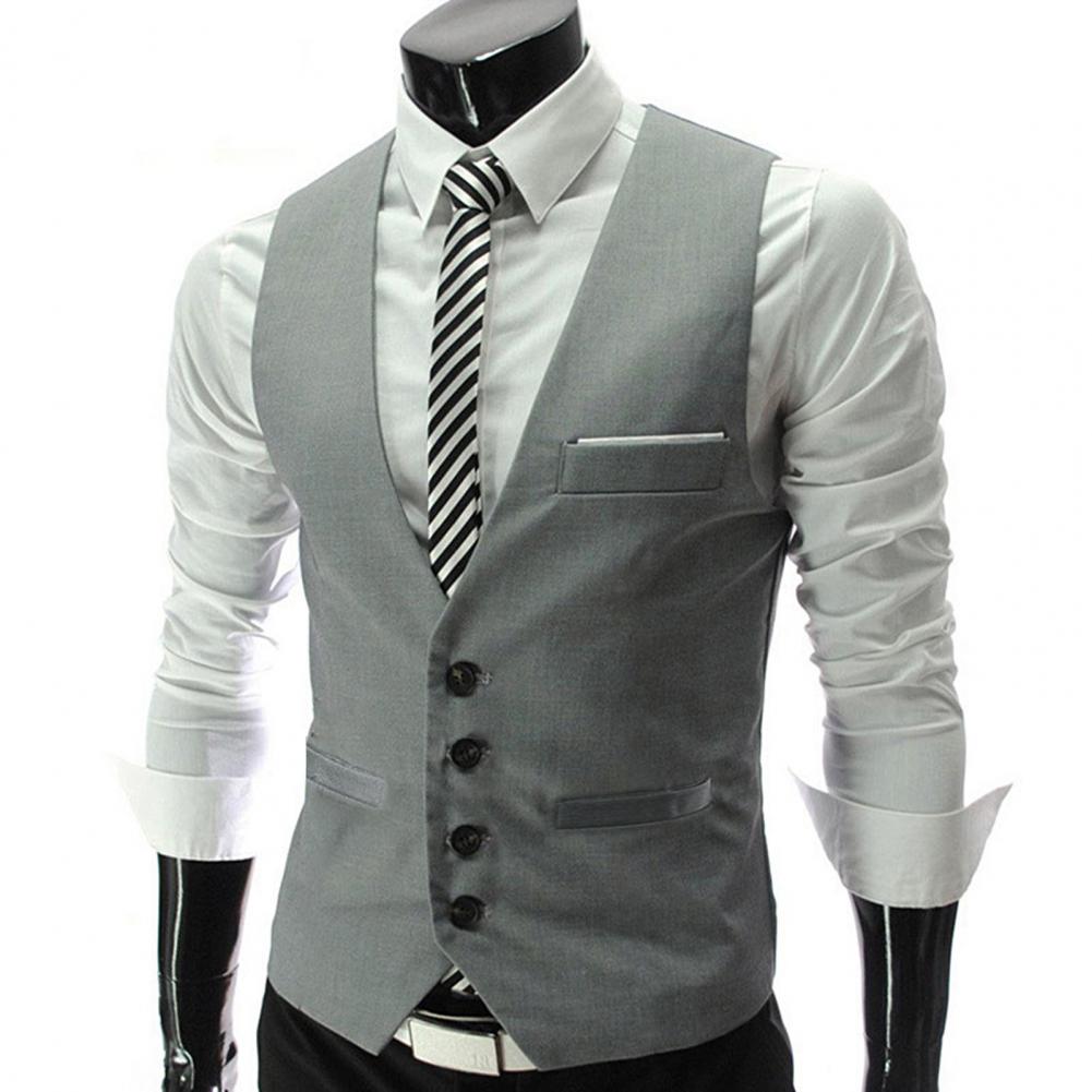 Men Vest Single Breasted Suit  - Formal Waistcoat Vest recensione e prezzo