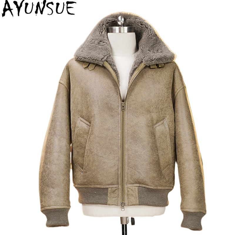 AYUNSUE High-end Natural Fur C - Men'S Fashion Zipper Jacket recensione e prezzo