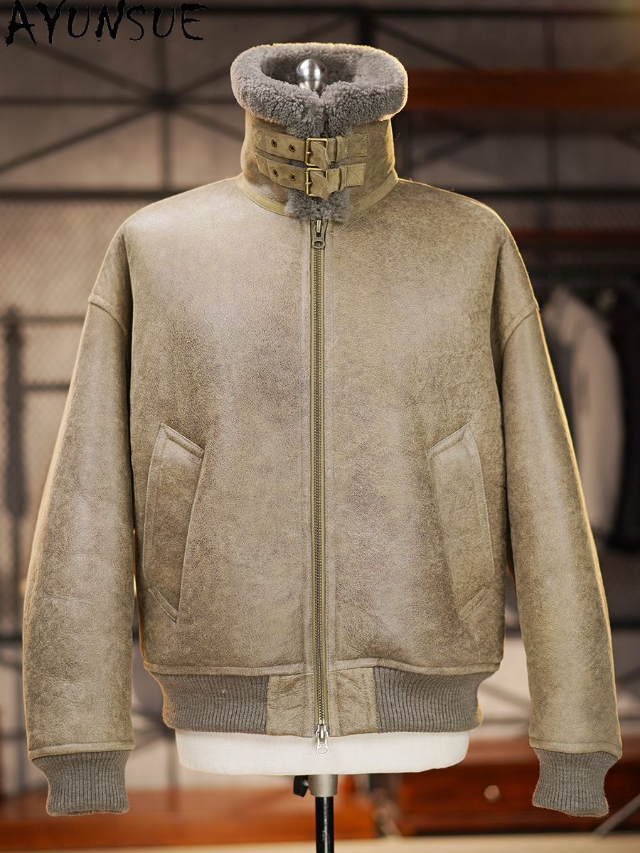 AYUNSUE High-end Natural Fur C - Men'S Fashion Zipper Jacket recensione e prezzo