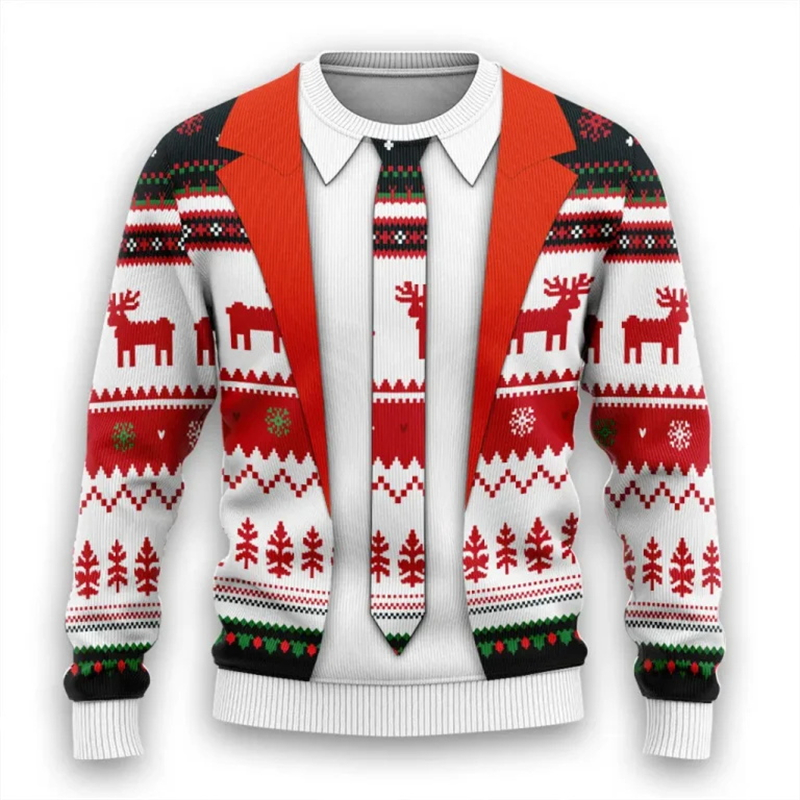 3d Print Fake Tie Suit Sweatsh - Men'S Fashion Xmas Party recensione e prezzo