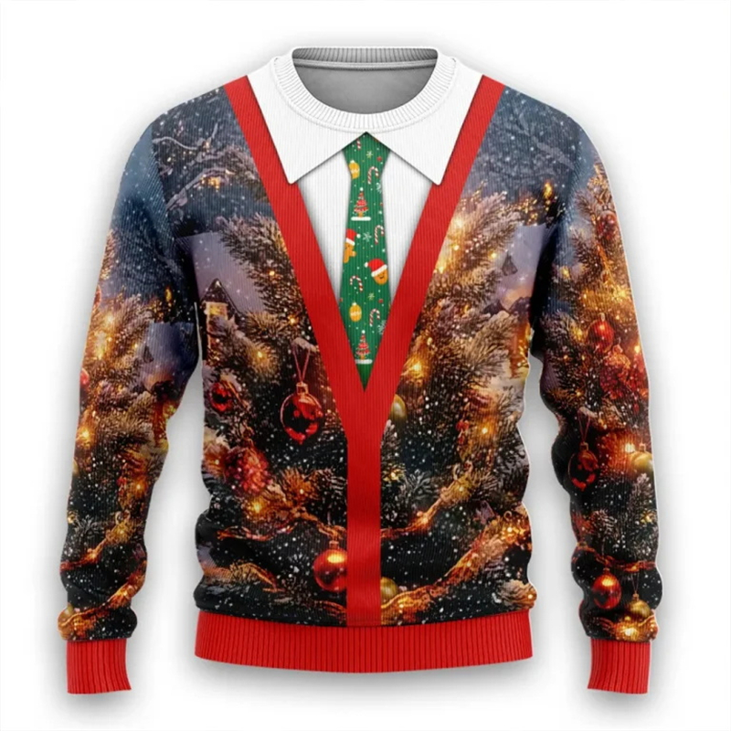 3d Print Fake Tie Suit Sweatsh - Men'S Fashion Xmas Party recensione e prezzo