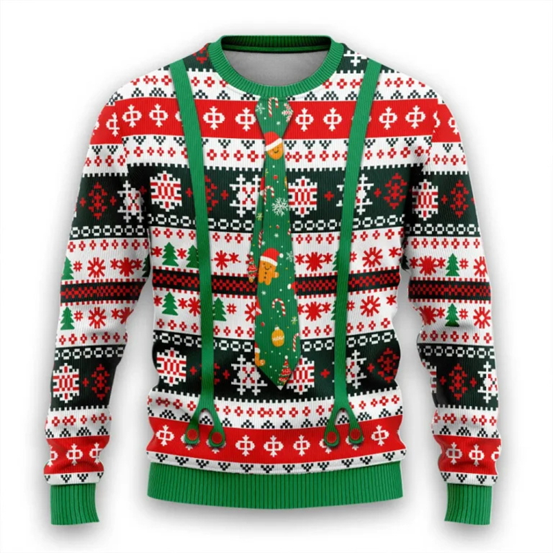 3d Print Fake Tie Suit Sweatsh - Men'S Fashion Xmas Party recensione e prezzo