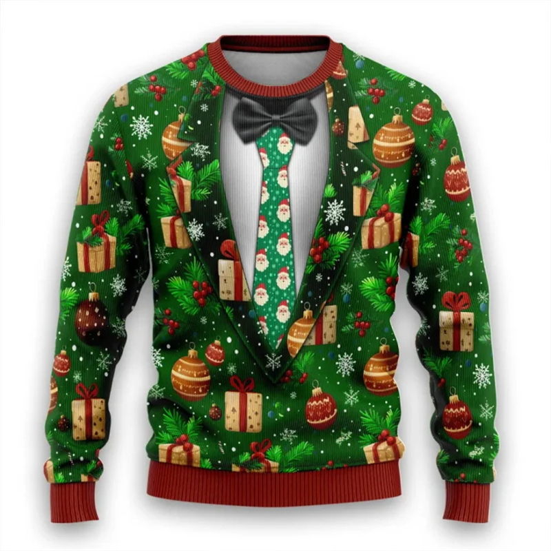 3d Print Fake Tie Suit Sweatsh - Men'S Fashion Xmas Party recensione e prezzo