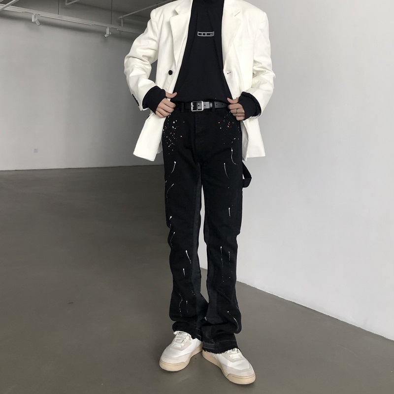 2025 New Graffiti Splash Ink D - Men'S Fashion Jeans And Boots recensione e prezzo