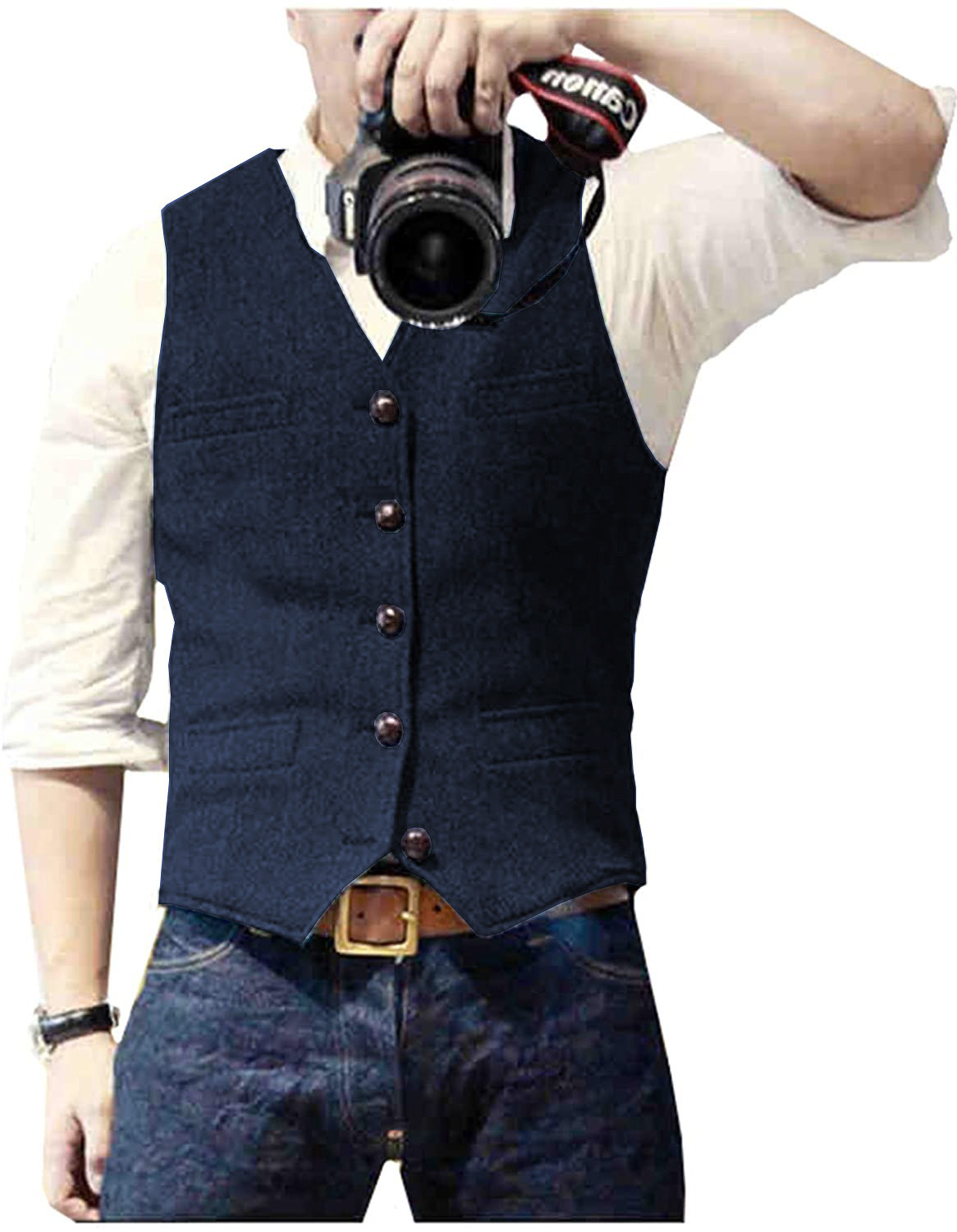 Men's Suit Vest V Neck Wool He - Formal Waistcoat Vest recensione e prezzo