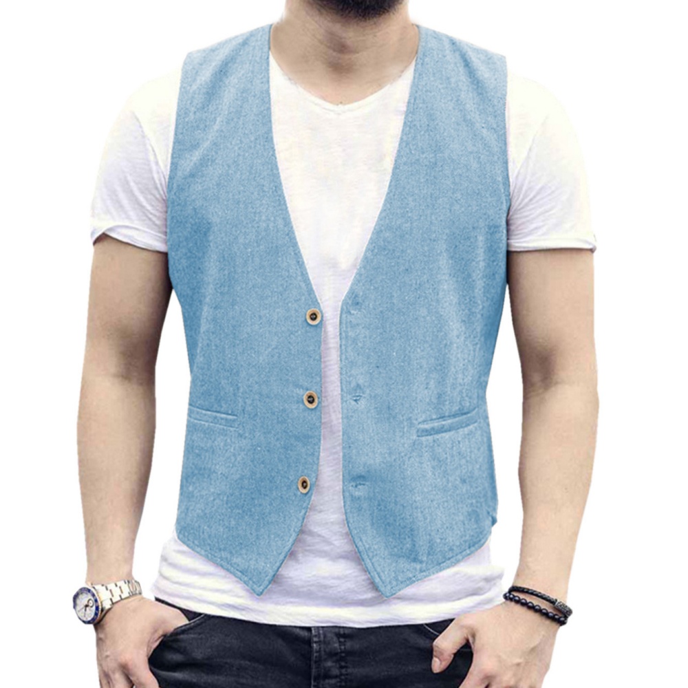 V Neck Men's Linen Vest Single - Formal Waistcoat Vest recensione e prezzo