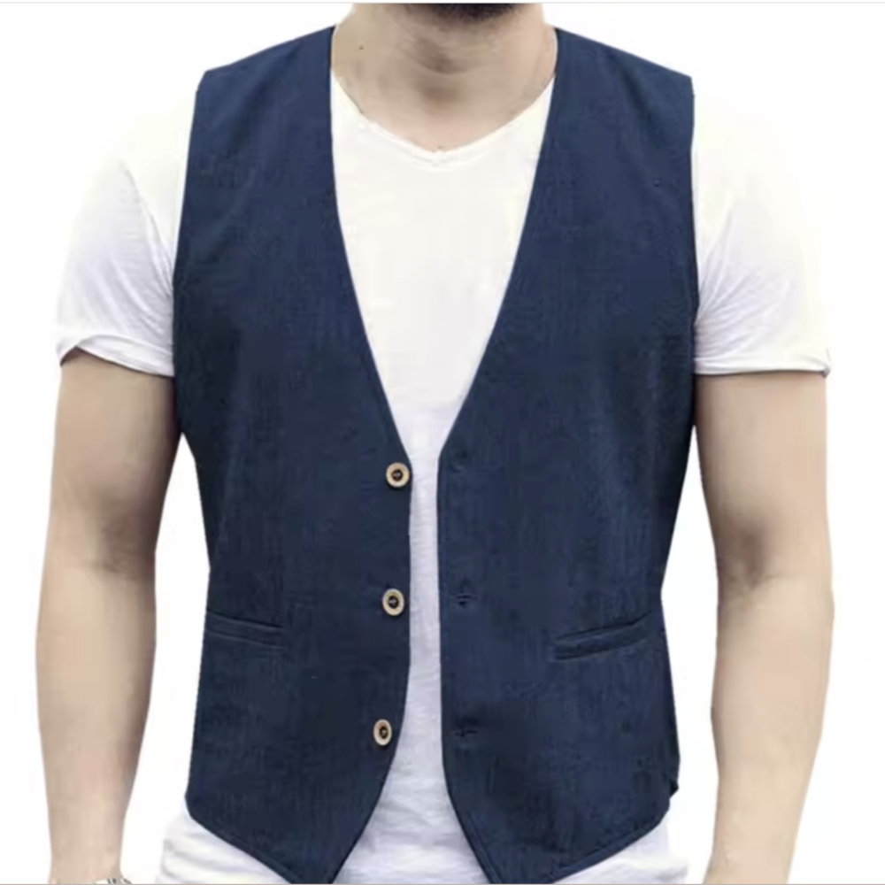 V Neck Men's Linen Vest Single - Formal Waistcoat Vest recensione e prezzo