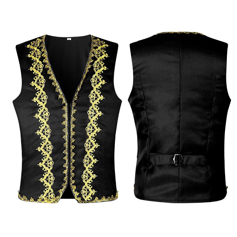 Men's European Style Gold Embe - Formal Waistcoat Vest recensione e prezzo