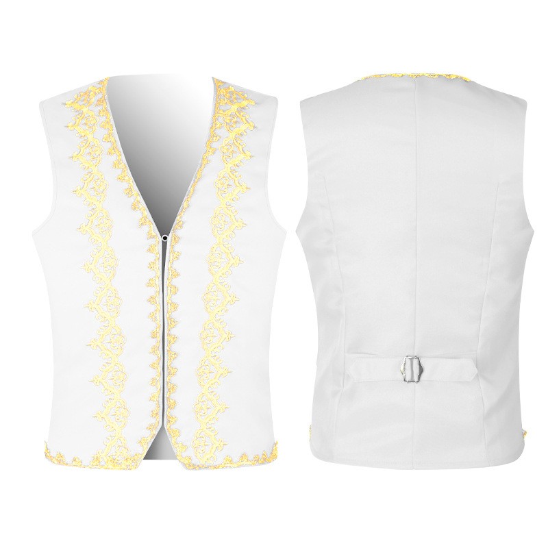 Men's European Style Gold Embe - Formal Waistcoat Vest recensione e prezzo