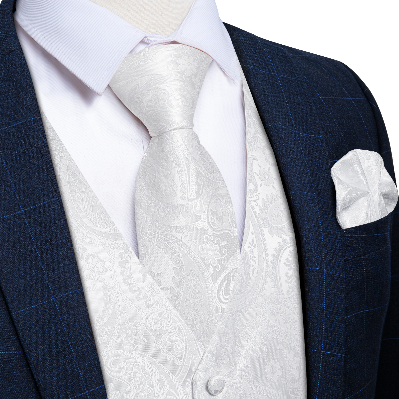 Pure White Wedding Vest for Ma - Formal Waistcoat Vest recensione e prezzo