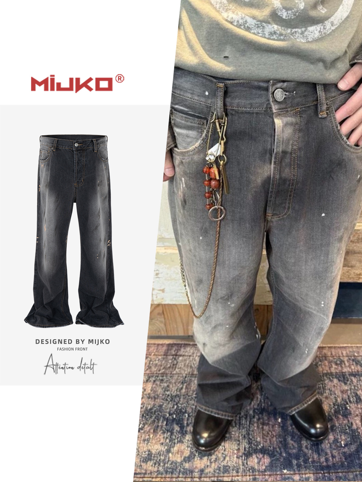 MIJKO Gradient Washed Men's Je - Men'S Fashion Jeans And Boots recensione e prezzo