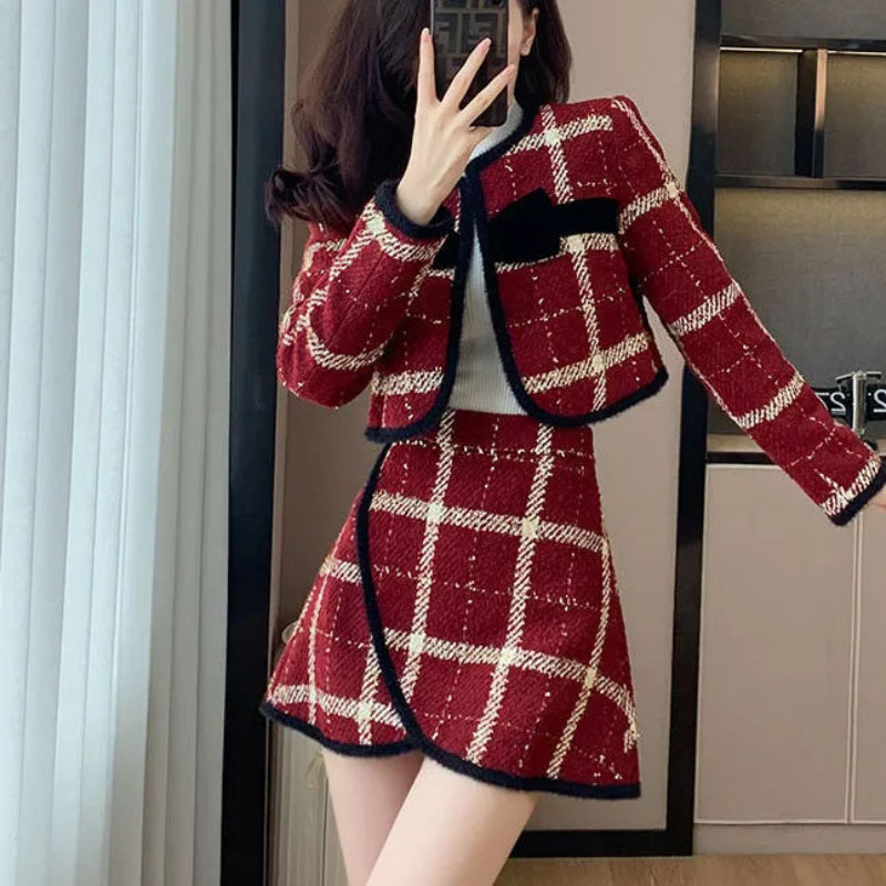 Formal Thicke Plaid Coat+Skirt - Men'S Fashion Line recensione e prezzo