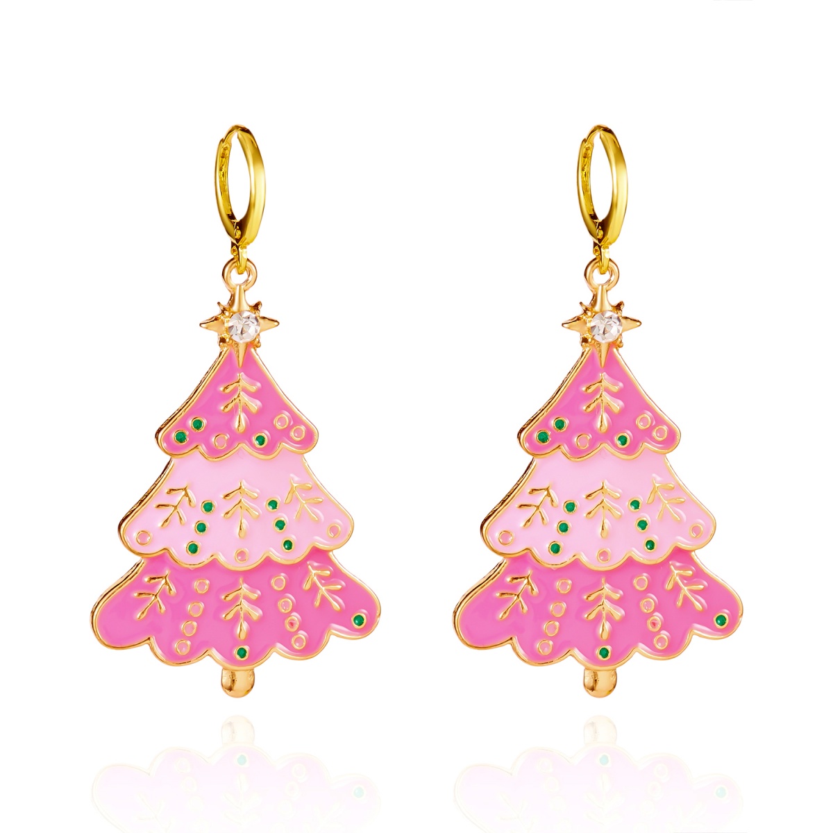 Christmas Earrings Pink Enamel - Men'S Fashion Xmas Party recensione e prezzo
