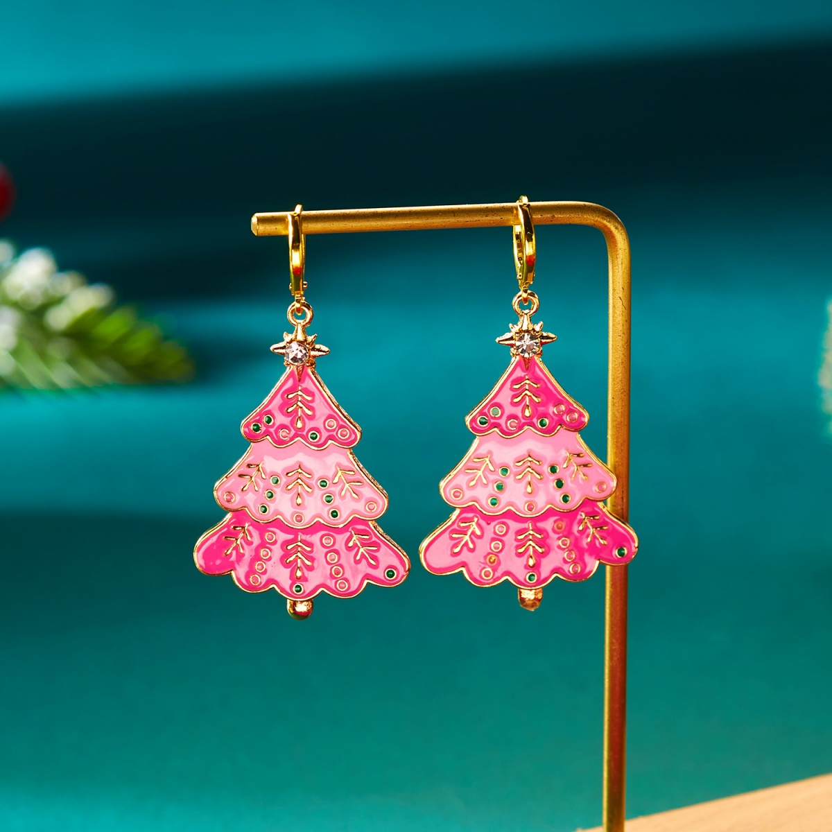 Christmas Earrings Pink Enamel - Men'S Fashion Xmas Party recensione e prezzo