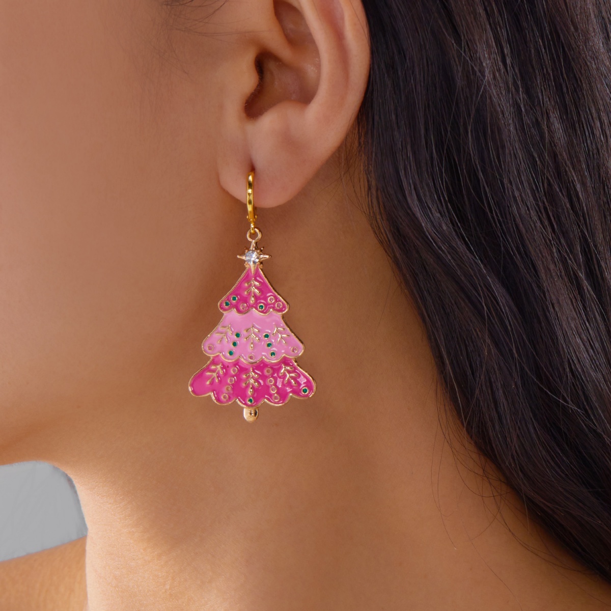 Christmas Earrings Pink Enamel - Men'S Fashion Xmas Party recensione e prezzo