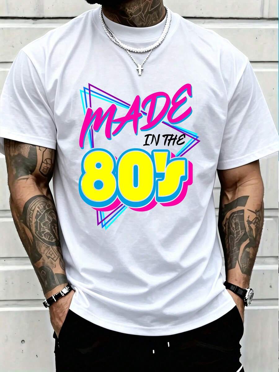 1980s Retro Music Graphic Tee, - Mens Fashion In 1980S recensione e prezzo