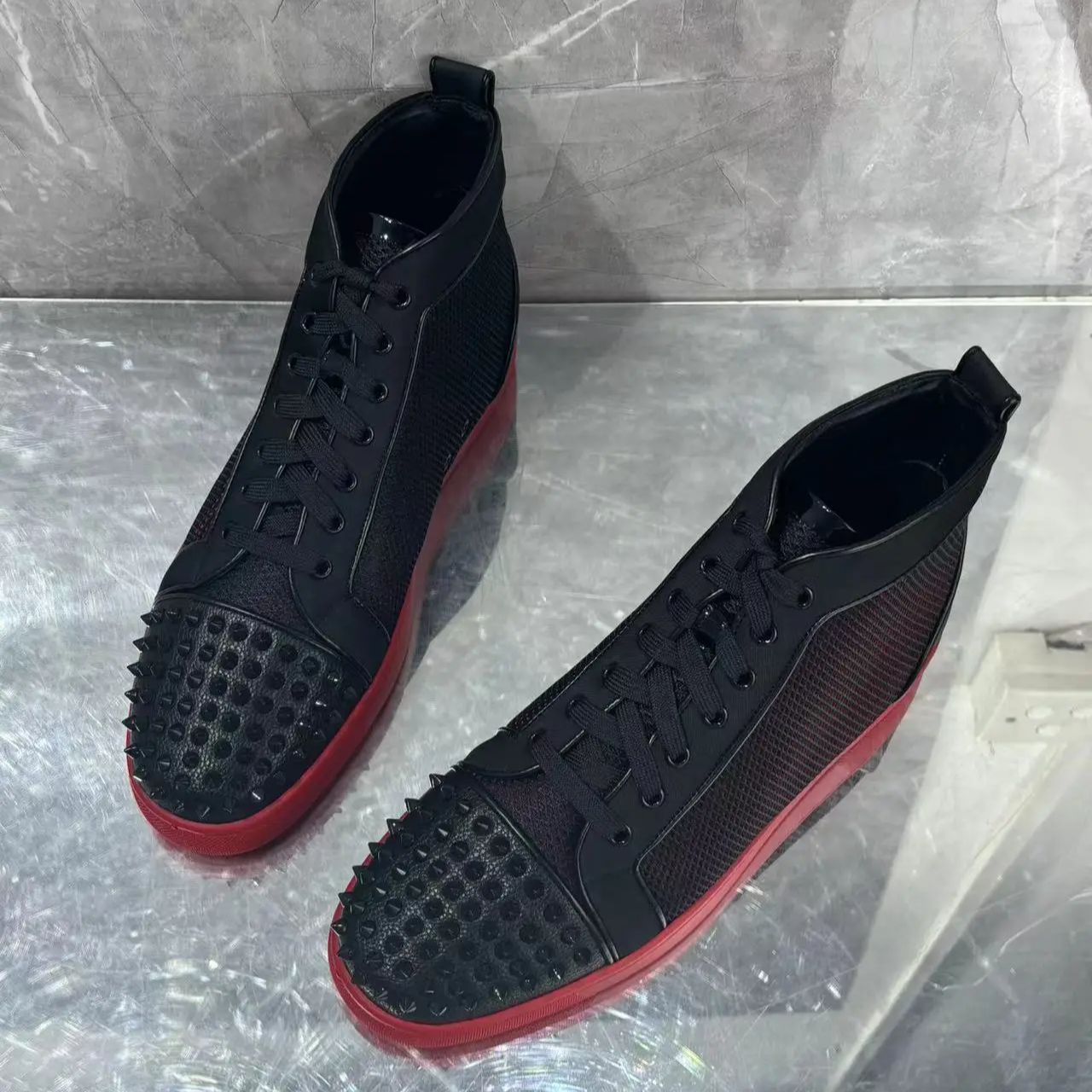 Black Full Rivets Mesh Casual  - Men'S Fashion Loafers recensione e prezzo