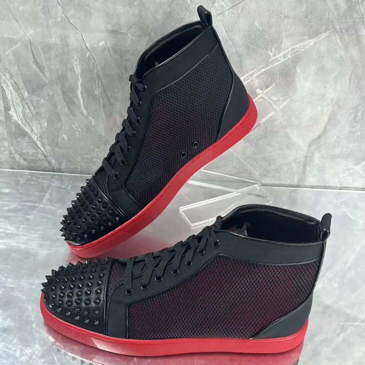Black Full Rivets Mesh Casual  - Men'S Fashion Loafers recensione e prezzo
